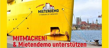 Mietendemo in München Am 7. Februar 2026 startet die hoffentlich größte, bundesweite Mietendemo im süddeutschen Raum. Wir hoffen auf ein starkes Signal!
